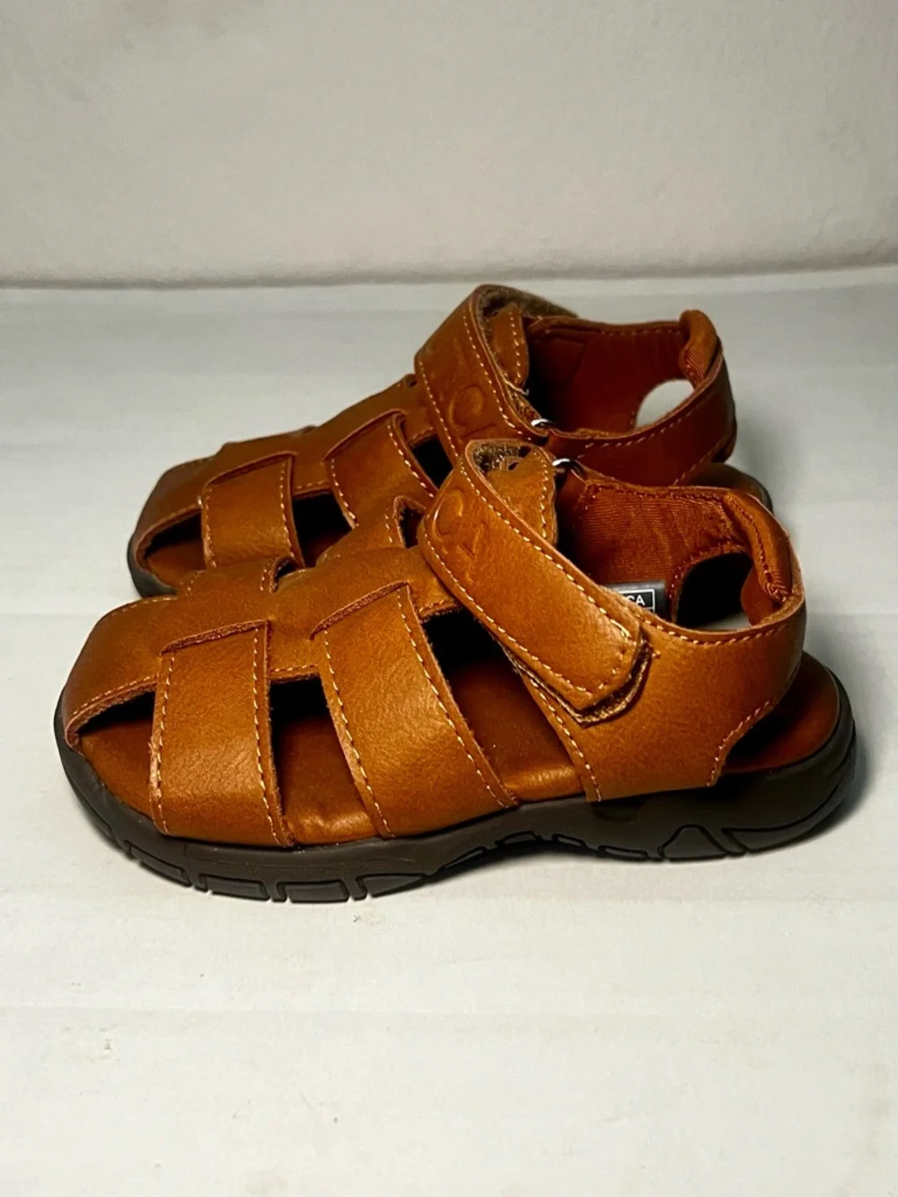 Nautica Chaim Closed-Toe Unisex Sandals Toddler Sz 7 Brown Preppy Outdoor Casual